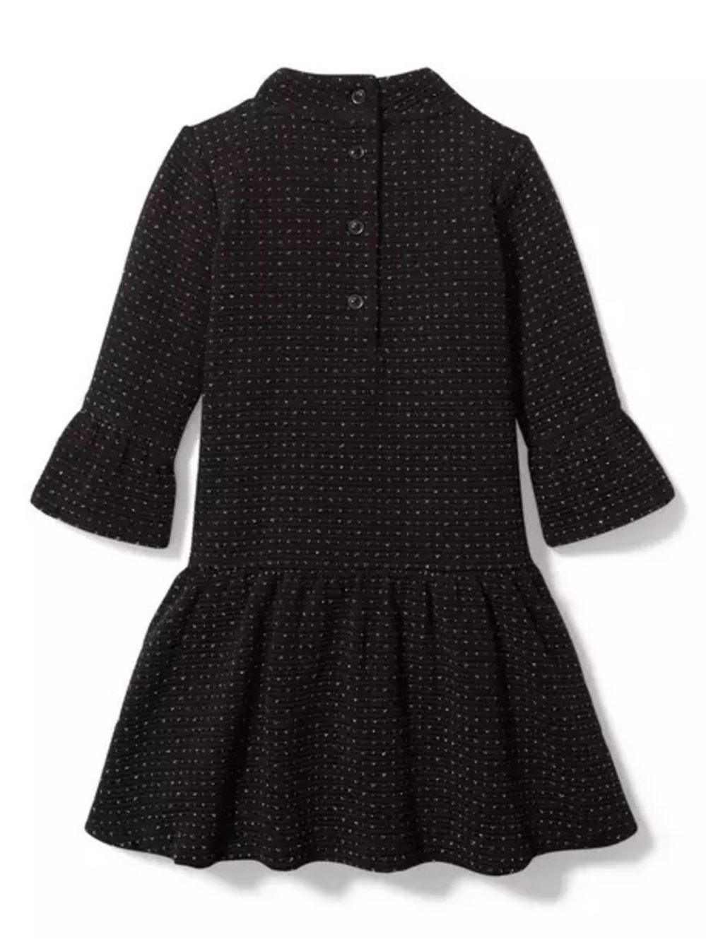 Janie and Jack Dot Polkadot Jacquard Dress Black Gold Bow Girl Sz 2T - Picture 4 of 10